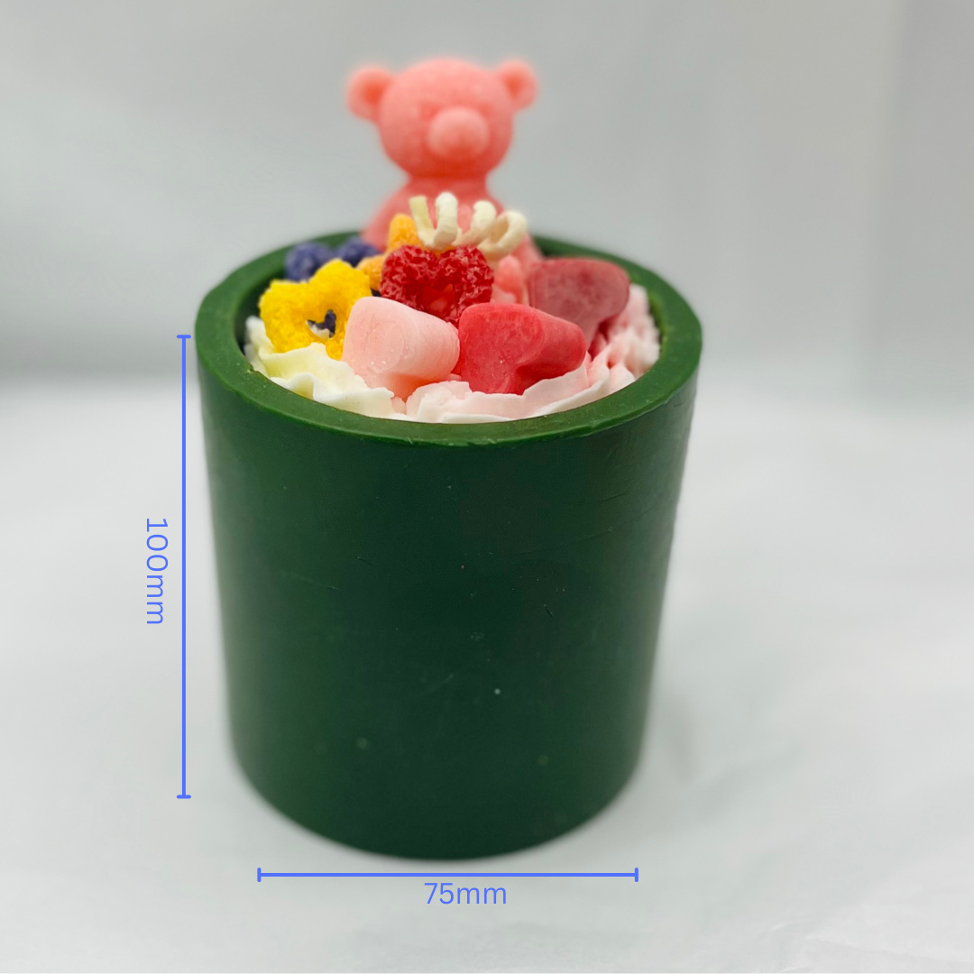 Bear-Topped Ice Cream Cup Candle