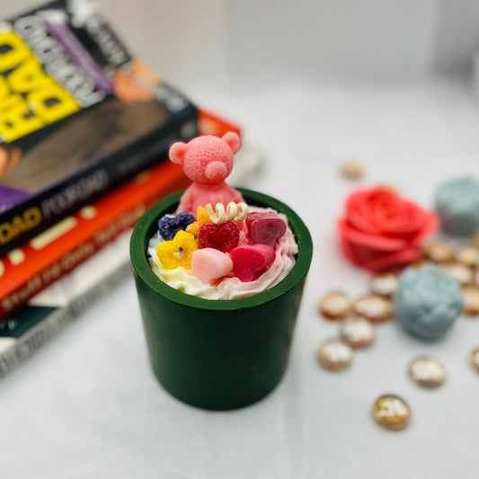 Bear-Topped Ice Cream Cup Candle