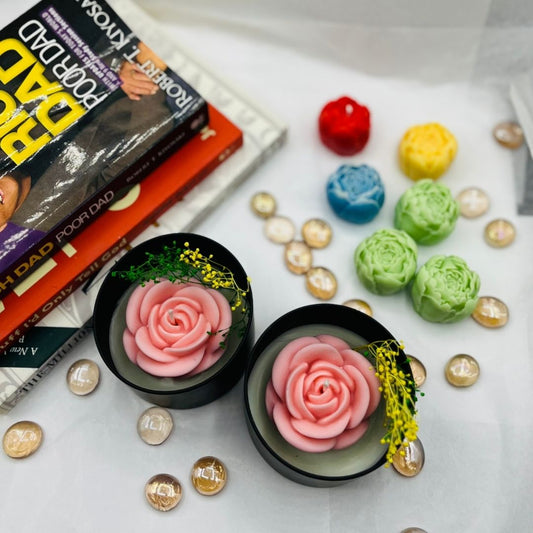 2pc Rose Flower Scented Candles
